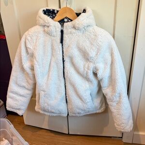 SO Kids White Fuzzy Puffer Jacket